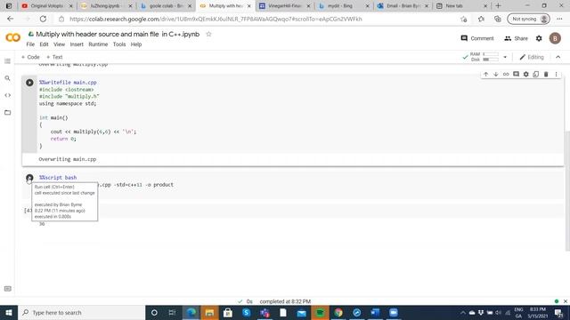 Run C++ project in Google Colab combining header source and main cpp files смотреть онлайн