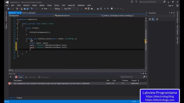 C# programlama dersleri -29 (Windows Form) :Tabcontrol Nesnesi смотреть онлайн