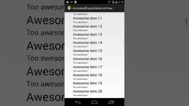 AnimatedExpanadableListView demo смотреть онлайн
