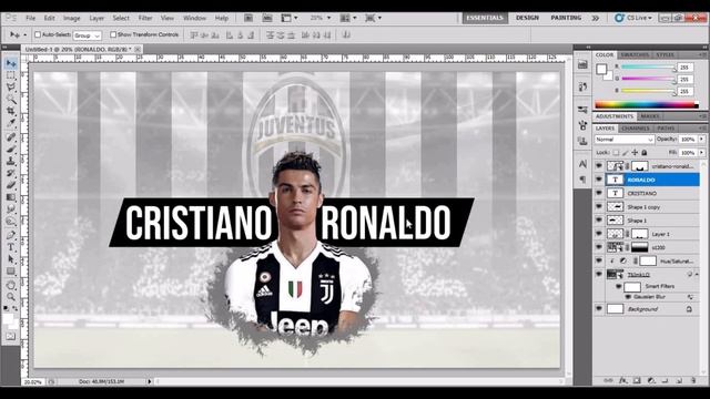 Cristiano Ronaldo Juventus Wallpaper in Photoshop - Photoshop Tutorial смотреть онлайн