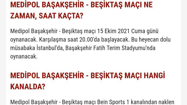 Başakşehir - Beşiktaş maçı ne zaman, hangi kanalda, saat kaçta? смотреть онлайн