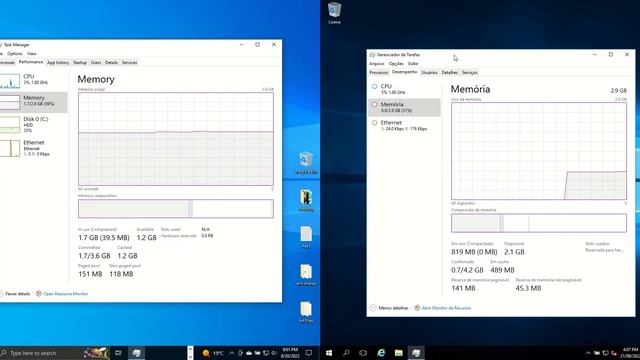 Windows 10 vs Windows Server 2016 - RAM + CPU usage смотреть онлайн