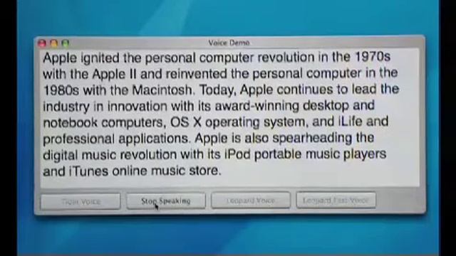 Text-to-speech in Mac OS X Leopard смотреть онлайн