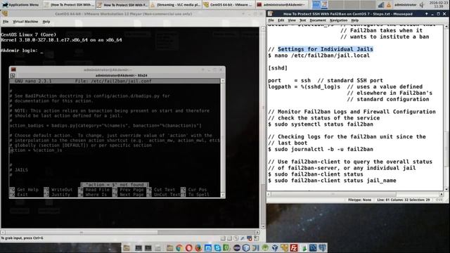 How To Protect SSH With Fail2Ban on CentOS 7 смотреть онлайн