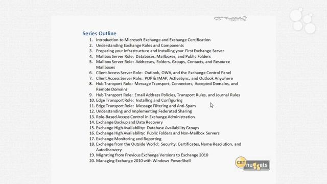 Introductory Nugget: Microsoft Exchange Server 2010 Config 70-662 смотреть онлайн