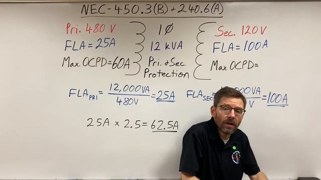 Transformer OCPD - Pri. & Sec. Protection, Table 450.3(B) смотреть онлайн