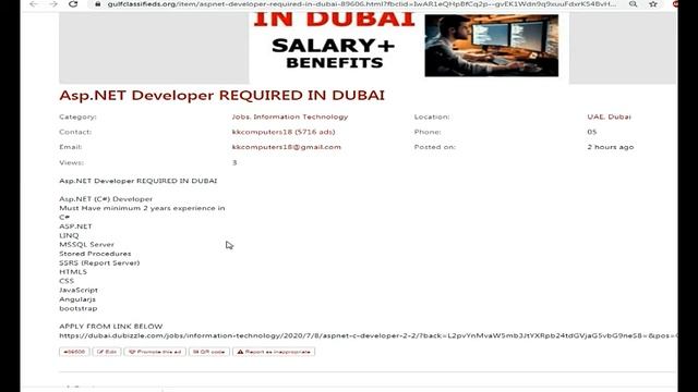 Asp.NET Developer REQUIRED IN DUBAI| How to Apply | Information Technology Jobs in Dubai UAE смотреть онлайн
