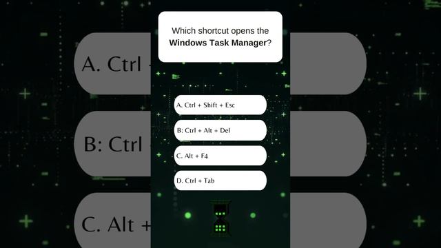 Which shortcut opens the windows task manager? #trivia #quiz #technology #learning #computer смотреть онлайн
