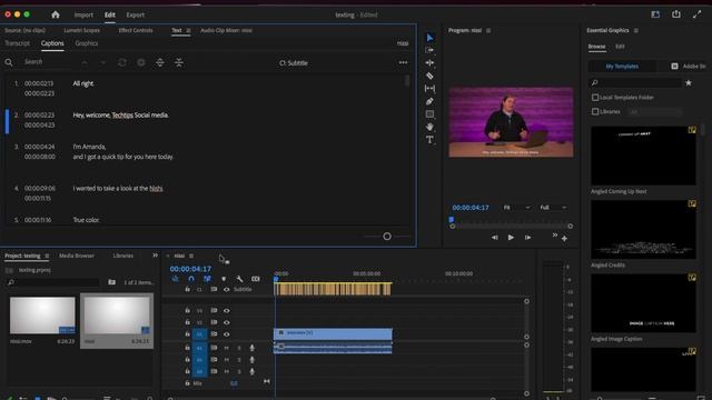 AI Auto Subtitles In Adobe Premiere