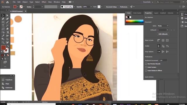 How to Create Realistic Portrait in Adobe Illustrator:Introduction to Gaussian Blur for Highlightin смотреть онлайн