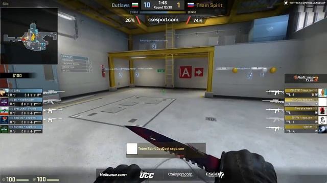 Hellcase Cup 3 || Outlaws vs Team Spirit map1 nuke смотреть онлайн