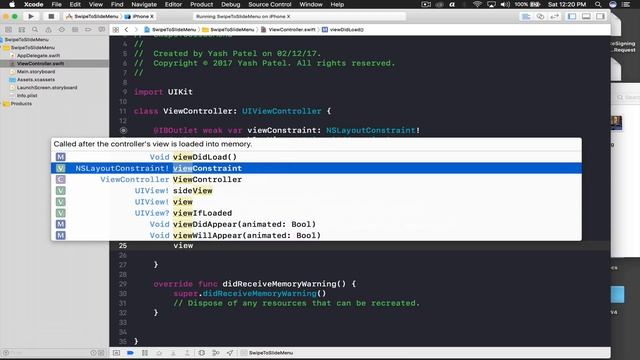 Swipe to Slide Menu (Swift 4 + Xcode 9.0) смотреть онлайн