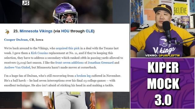 Mel Kiper Jr Has the Vikings Go QB and Corner in Latest Mock Draft смотреть онлайн