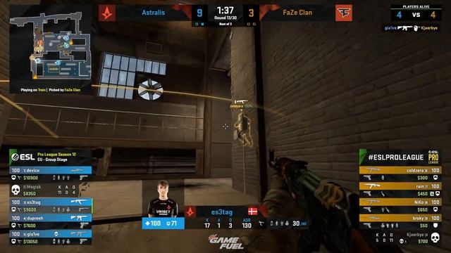 CS:GO - FaZe Clan vs. Astralis [Train] Map 2 - ESL Pro League Season 12 - Group B - EU смотреть онлайн