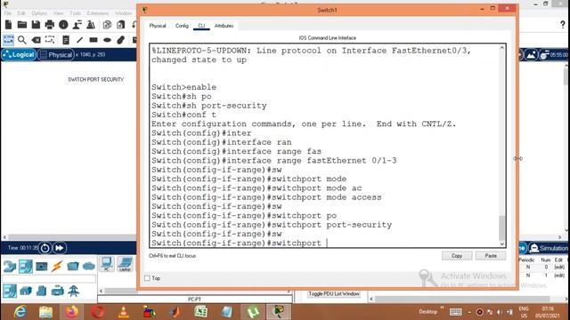 NETWORKING: SWITCH PORT SECURITY USING CISCO PACKET TRACER TOOL смотреть онлайн