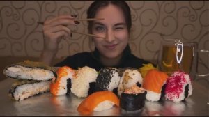 МУКБАНГ | СУШИ ОНИГИРИ 🍙 | похудела на 20 кг или история моего гуляющего веса