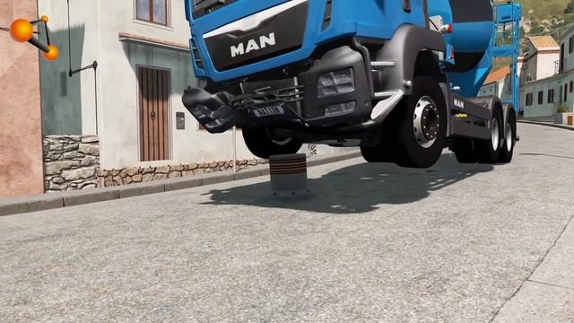 Reverse Cars vs Bollards - BeamNG.Drive смотреть онлайн