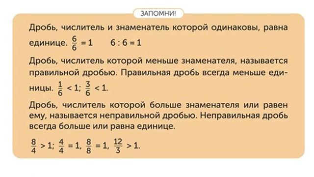 Урок математики 4 класс. Правильные и неправильные дроби. смотреть онлайн
