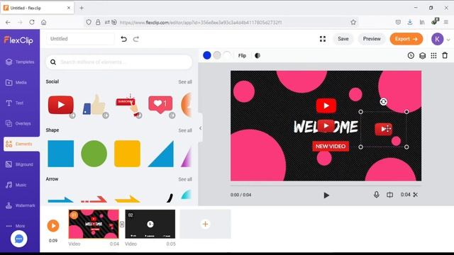 FREE ONLINE INTRO AND OUTRO MAKER | FREE TEMPLATE | FLEXClip смотреть онлайн