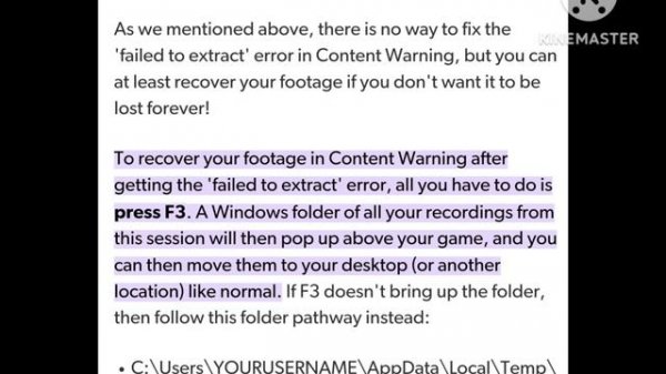 Fix Failed To Extract Error Content Warning Game | content warming bug | content warning game