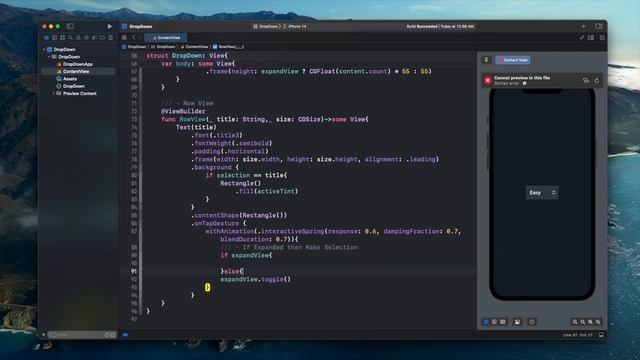 SwiftUI: Drop Down Picker - Micro Interactions - Xcode 14 - SwiftUI Tutorials смотреть онлайн
