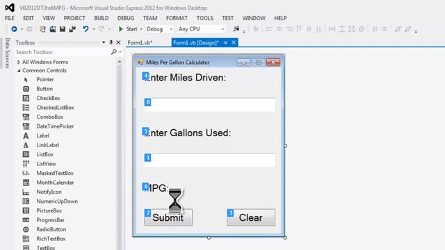 VB Express 2012 Desktop Tutorial 6 - MPG Calculator - Tabs - Visual Basic смотреть онлайн