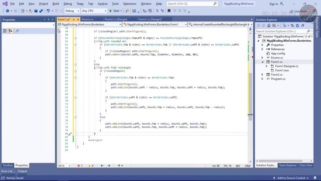 C# - Windows Forms - Borderless Rounded Corner Draggable Form смотреть онлайн