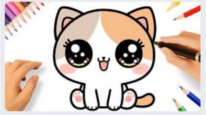 КАК НАРИСОВАТЬ МИЛУЮ КОШКУ КАВАЙИ ЛЕГКО ШАГ ЗА ШАГОМ 😻