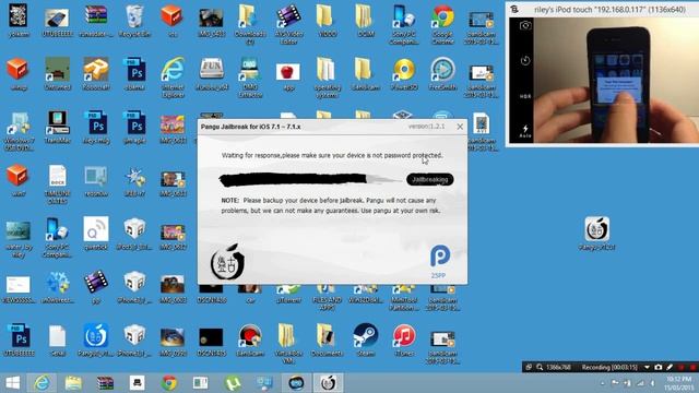How to Jailbreak IOS 7.1.-7.1.2 using Pangu смотреть онлайн