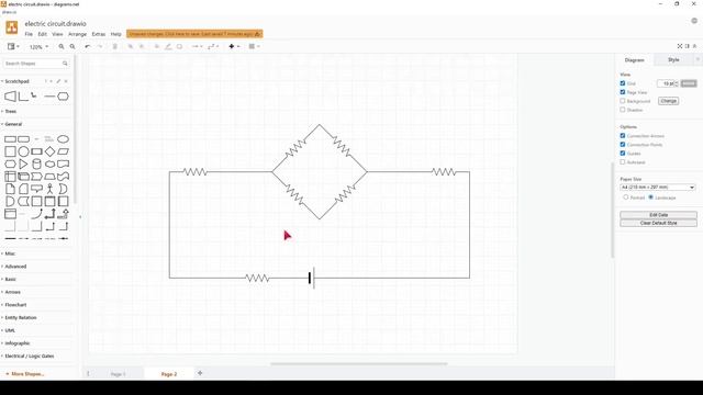How to draw electric circuits with draw.io program-شرح عربي смотреть онлайн