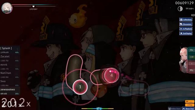 Osu! - 『Inferno』- Mrs. GREEN APPLE ( Hard ) 3x100 FC смотреть онлайн