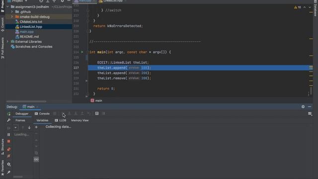 Clion debugger on a Linked-list project смотреть онлайн