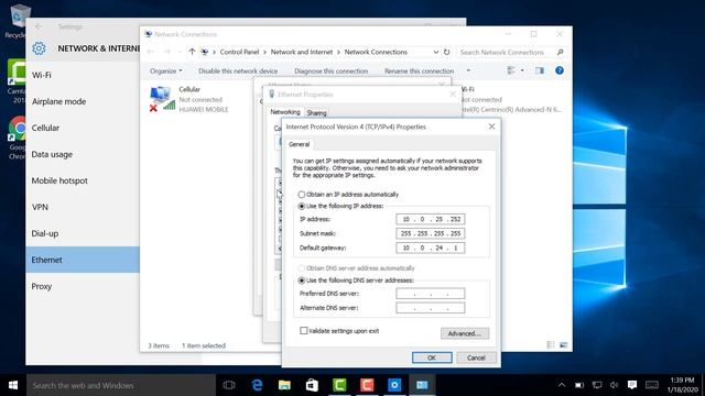 Configuration LAN (Local Area Network) Di Windows 10 | Set IP Manual| смотреть онлайн