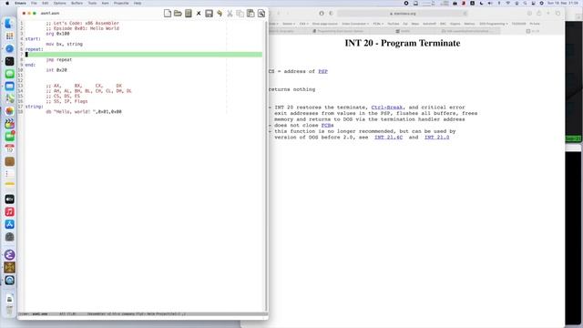 Let's Code x86 Assembly: 0x01 Hello World смотреть онлайн