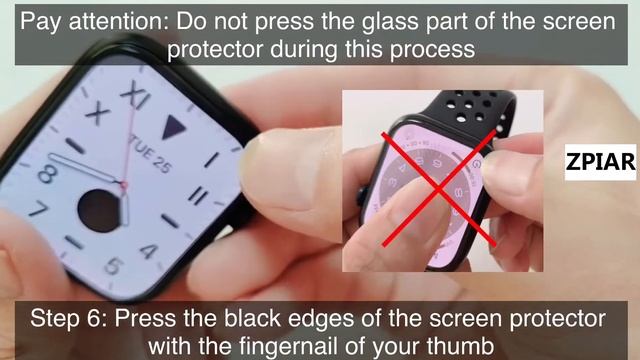 ZPIAR Apple Watch Series 8/7 Tempered Glass Screen Protector(Black ) смотреть онлайн