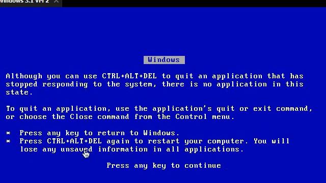 BSOD on Windows 3.1 with Ctrl+Alt+Del смотреть онлайн