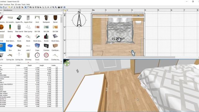 Sweet Home 3D Tutorial: Design and render a bedroom #3 смотреть онлайн