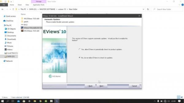 Install Software Eviews 10