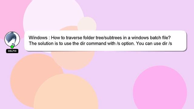 Windows : How to traverse folder tree/subtrees in a windows batch file? смотреть онлайн