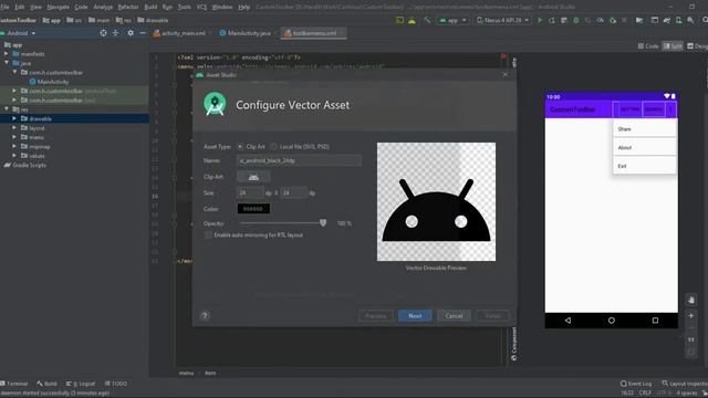 How to Create Custom Toolbar in Android Studio | CustomToolBar смотреть онлайн