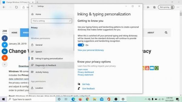 Change Windows 10 Privacy Settings and protect your privacy