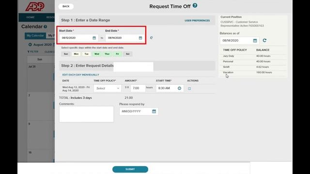 Submitting a Time Off Request on ADP Workforce Now смотреть онлайн