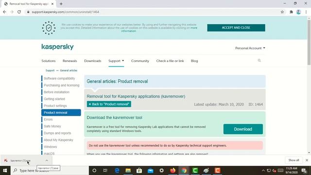 How To Remove Kaspersky Antivirus using the Kavremover tool смотреть онлайн