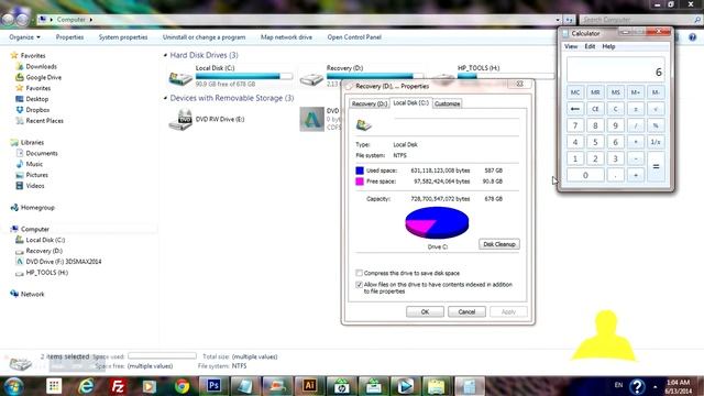 How to check the space of a Hard disk in Windows 7 смотреть онлайн