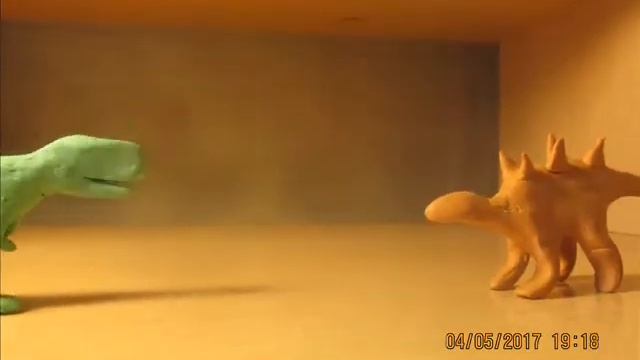 БОЙ ТИРЕКС ПРОТИВ СТЕГОЗАВРА,ПЛАСТИЛИНОВАЯ АНИМАЦИЯ смотреть онлайн