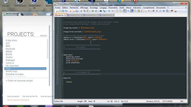 Renpy : Organisation, optimisation et bouton quitter смотреть онлайн