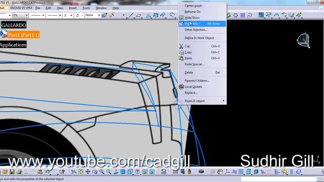Video Tutorial on Modeling Lamborghini Gallardo in CATIA Part 23 смотреть онлайн