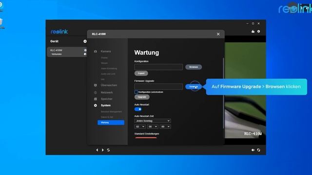 Upgrade der Firmware für Kamera und NVR auf dem Reolink Client смотреть онлайн