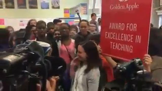Alison Ridgway SURPRISED with Golden Apple Award at Skinner North Classical Elementary смотреть онлайн