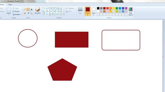 how to fill colours in different shapes in Ms Paint смотреть онлайн